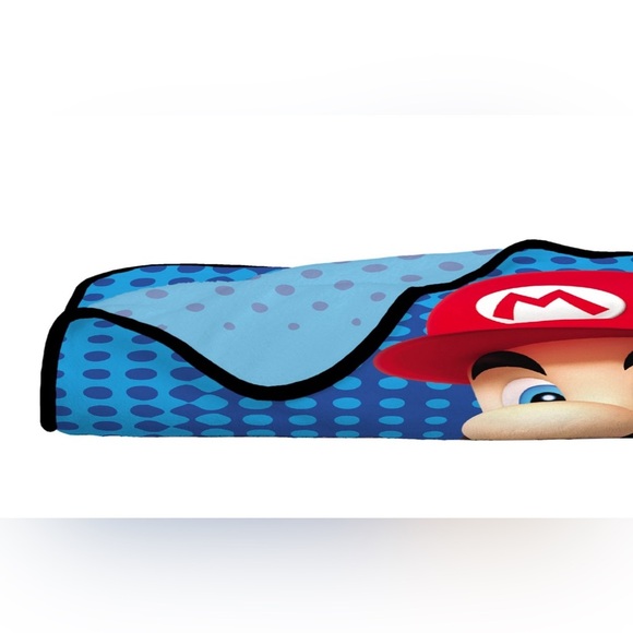 Super Mario Kids Plush Twin/Full Blanket, 62 x 90, Blue, Nintendo - Picture 5 of 8
